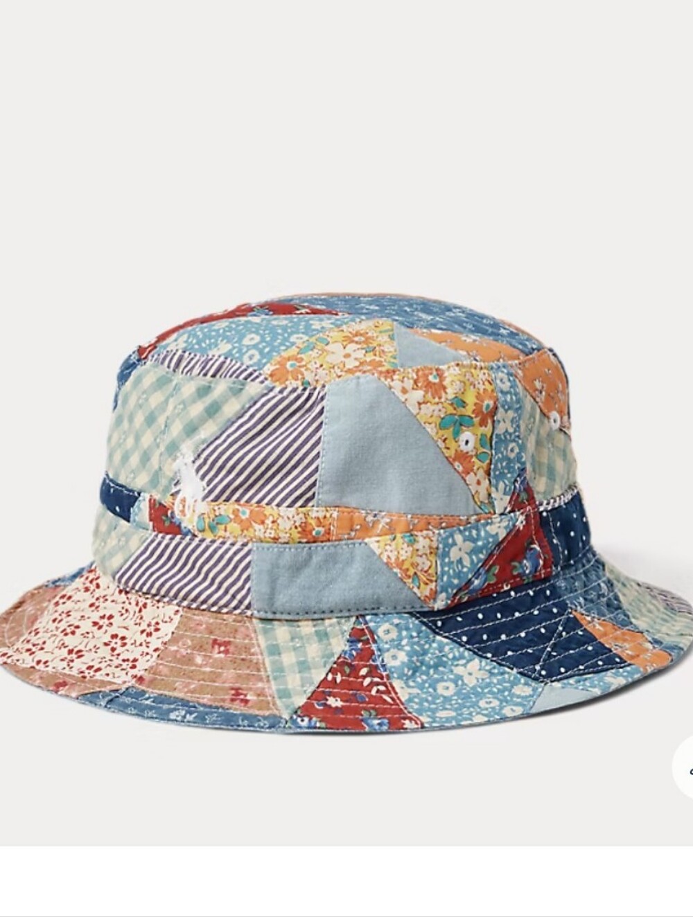 Polo Ralph Lauren Cotton Patchwork Bucket Hat S/M - Picture 2 of 8
